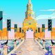 The city gate of Cartagena de Indias in Columbia transformed into a fantasy video game setting.